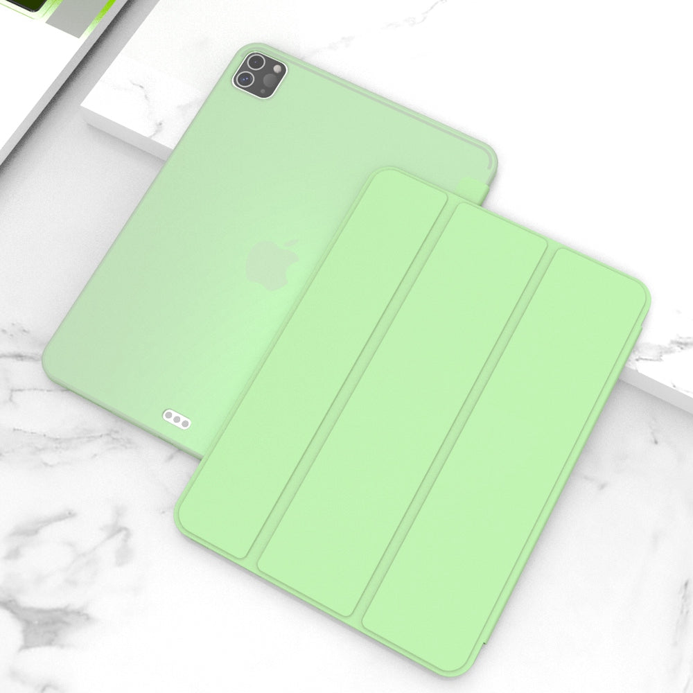 For iPad Pro 11-inch (2020) Tri-fold Stand Protective Cover Smart Wake / Sleep TPU Leather Tablet Case