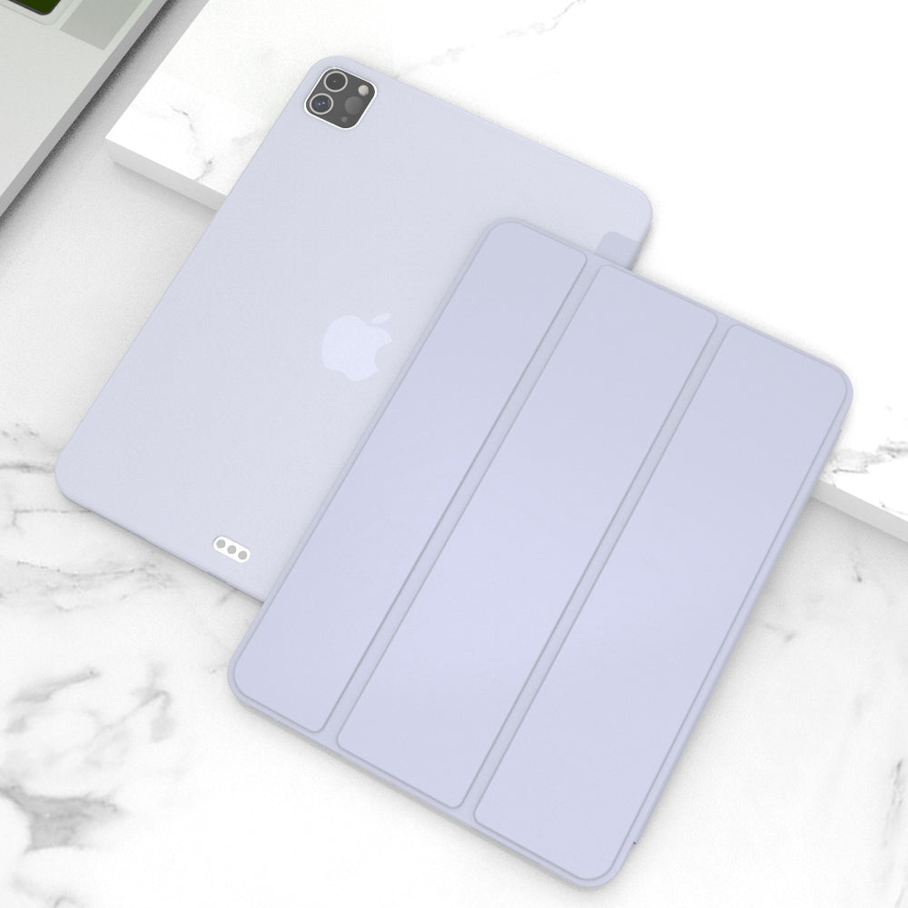For iPad Pro 11-inch (2020) Tri-fold Stand Protective Cover Smart Wake / Sleep TPU Leather Tablet Case