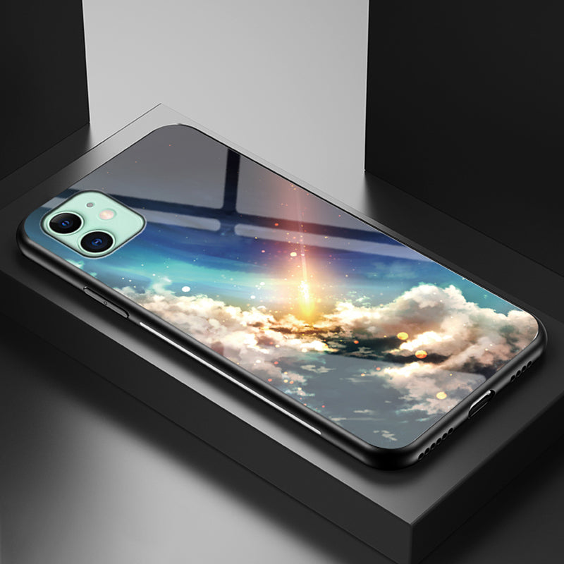 Starry Sky Tempered Glass + PC + TPU Hybrid Case for iPhone 11 6.1 inch