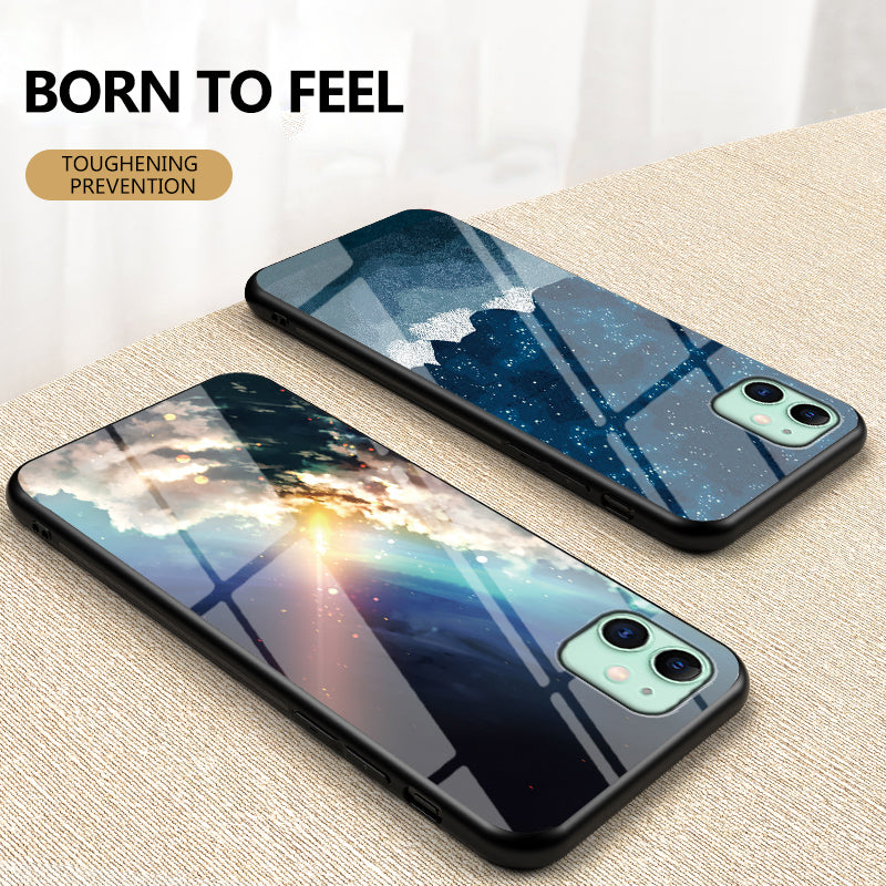 Starry Sky Tempered Glass + PC + TPU Hybrid Case for iPhone 11 6.1 inch