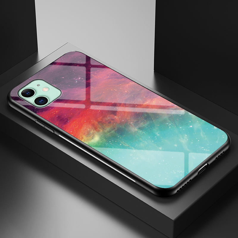 Starry Sky Tempered Glass + PC + TPU Hybrid Case for iPhone 11 6.1 inch