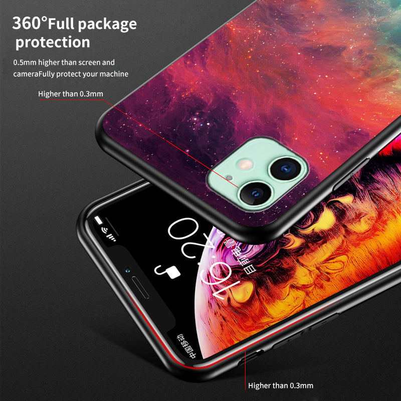 Starry Sky Tempered Glass + PC + TPU Hybrid Case for iPhone 11 6.1 inch