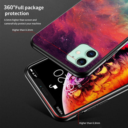 Starry Sky Tempered Glass + PC + TPU Hybrid Case for iPhone 11 6.1 inch