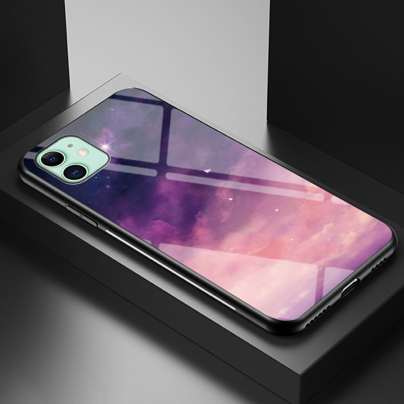 Starry Sky Tempered Glass + PC + TPU Hybrid Case for iPhone 11 6.1 inch