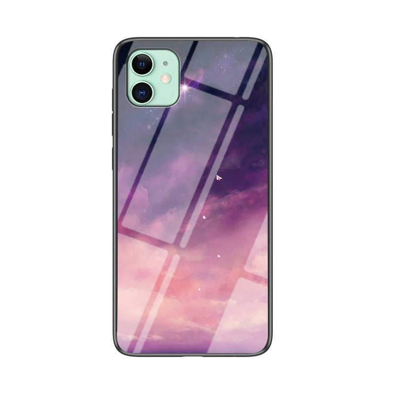 Starry Sky Tempered Glass + PC + TPU Hybrid Case for iPhone 11 6.1 inch