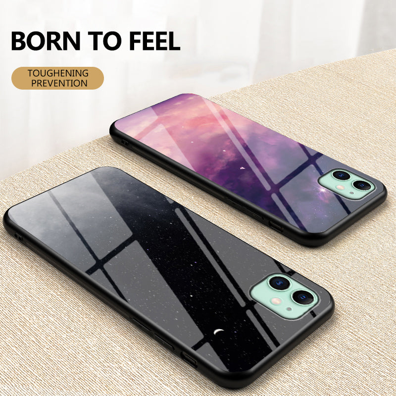 Starry Sky Tempered Glass + PC + TPU Hybrid Case for iPhone 11 6.1 inch