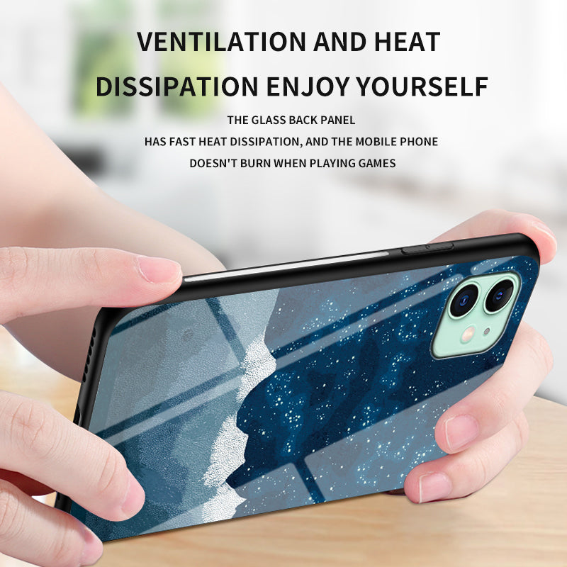 Starry Sky Tempered Glass + PC + TPU Hybrid Case for iPhone 11 6.1 inch