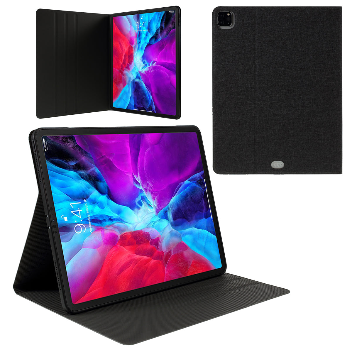 Cloth Texture PU Leather Stand Tablet Cover for iPad Pro 12.9-inch (2020) / (2018)