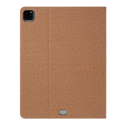 Cloth Texture PU Leather Stand Tablet Cover for iPad Pro 12.9-inch (2020) / (2018)