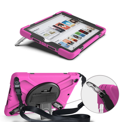 X-Shape PC + TPU Hybrid Case / Two Types Kickstand / Hand Strap and Shoulder Strap / Pen Slot for iPad 10.2 (2021)/(2020)/(2019)