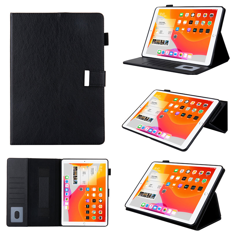 Metal Buckle Card Slots Stand Leather Smart Cover with Hand Strap for iPad Air (2020)/Air (2022)/Pro 11-inch (2021)(2020)(2018)