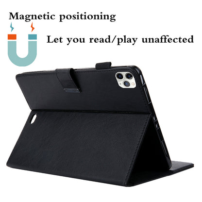 Metal Buckle Card Slots Stand Leather Smart Cover with Hand Strap for iPad Air (2020)/Air (2022)/Pro 11-inch (2021)(2020)(2018)