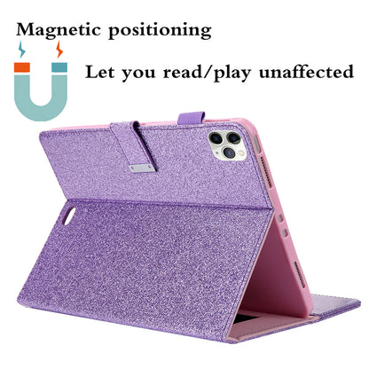 Metal Buckle Card Slots Stand Leather Smart Cover with Hand Strap for iPad Air (2020)/Air (2022)/Pro 11-inch (2021)(2020)(2018)