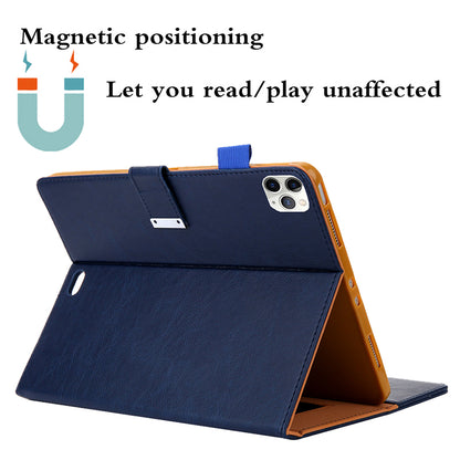 Metal Buckle Card Slots Stand Leather Smart Cover with Hand Strap for iPad Air (2020)/Air (2022)/Pro 11-inch (2021)(2020)(2018)