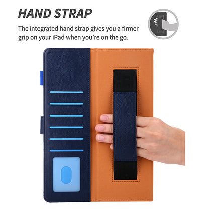 Metal Buckle Card Slots Stand Leather Smart Cover with Hand Strap for iPad Air (2020)/Air (2022)/Pro 11-inch (2021)(2020)(2018)