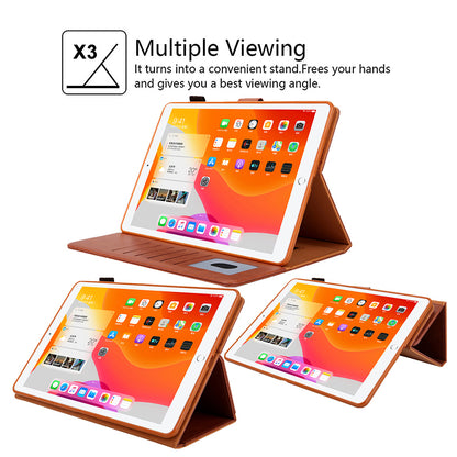 Metal Buckle Card Slots Stand Leather Smart Cover with Hand Strap for iPad Air (2020)/Air (2022)/Pro 11-inch (2021)(2020)(2018)