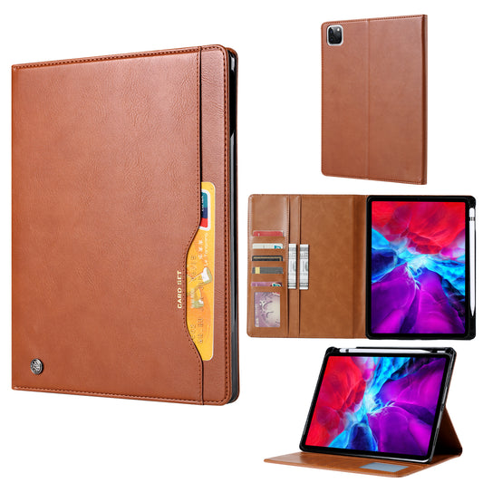 Auto-absorbed PU Leather Wallet Stand Tablet Case with Pen Slot for iPad Pro 11-inch (2020)/(2018)