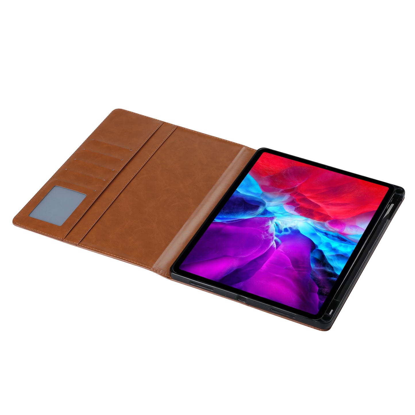 Auto-absorbed PU Leather Wallet Stand Tablet Case with Pen Slot for iPad Pro 11-inch (2020)/(2018)