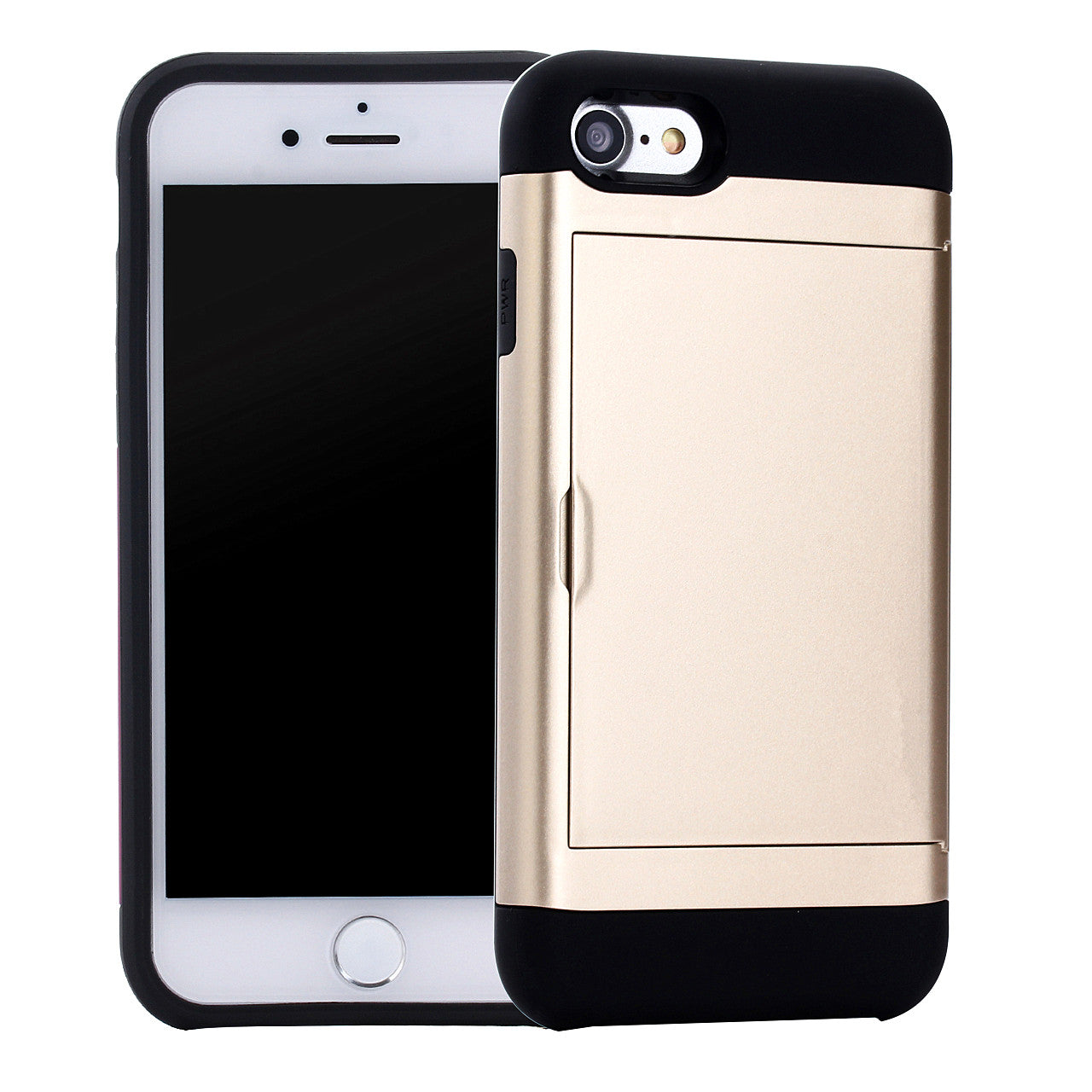 Slide Card Slot Plastic + TPU Hybrid Cover for iPhone SE (2020)/SE (2022)/7/8 4.7 inch