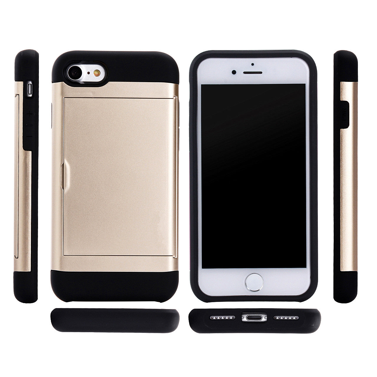 Slide Card Slot Plastic + TPU Hybrid Cover for iPhone SE (2020)/SE (2022)/7/8 4.7 inch