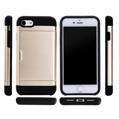 Slide Card Slot Plastic + TPU Hybrid Cover for iPhone SE (2020)/SE (2022)/7/8 4.7 inch