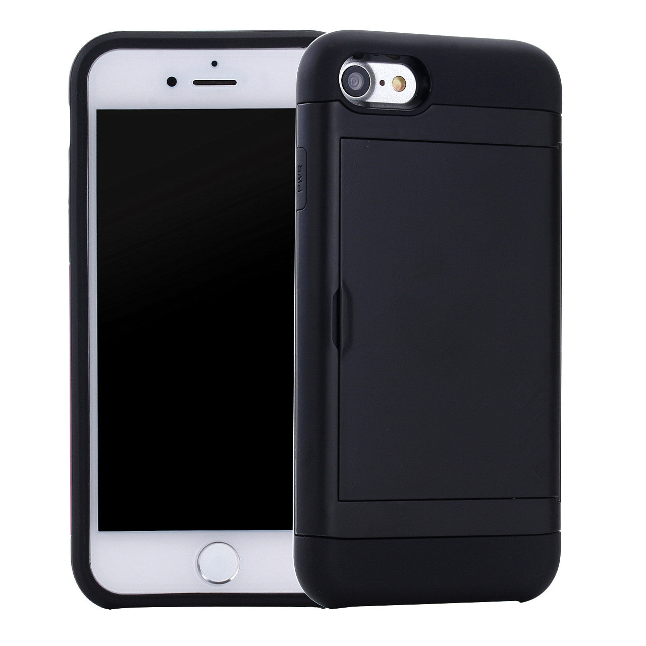 Slide Card Slot Plastic + TPU Hybrid Cover for iPhone SE (2020)/SE (2022)/7/8 4.7 inch
