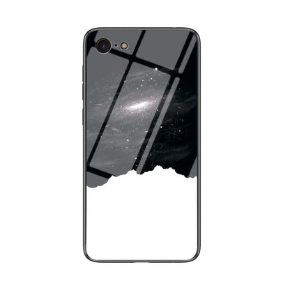 Starry Sky Pattern Tempered Glass + PC + TPU Combo Case for iPhone SE (2nd Generation)