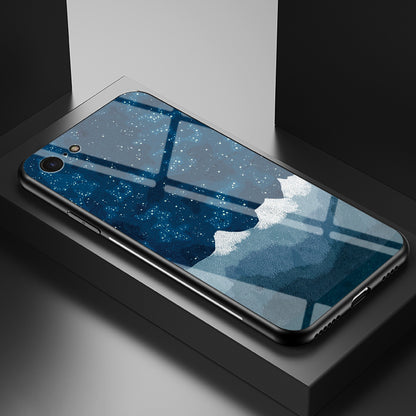 Starry Sky Pattern Tempered Glass + PC + TPU Combo Case for iPhone SE (2nd Generation)