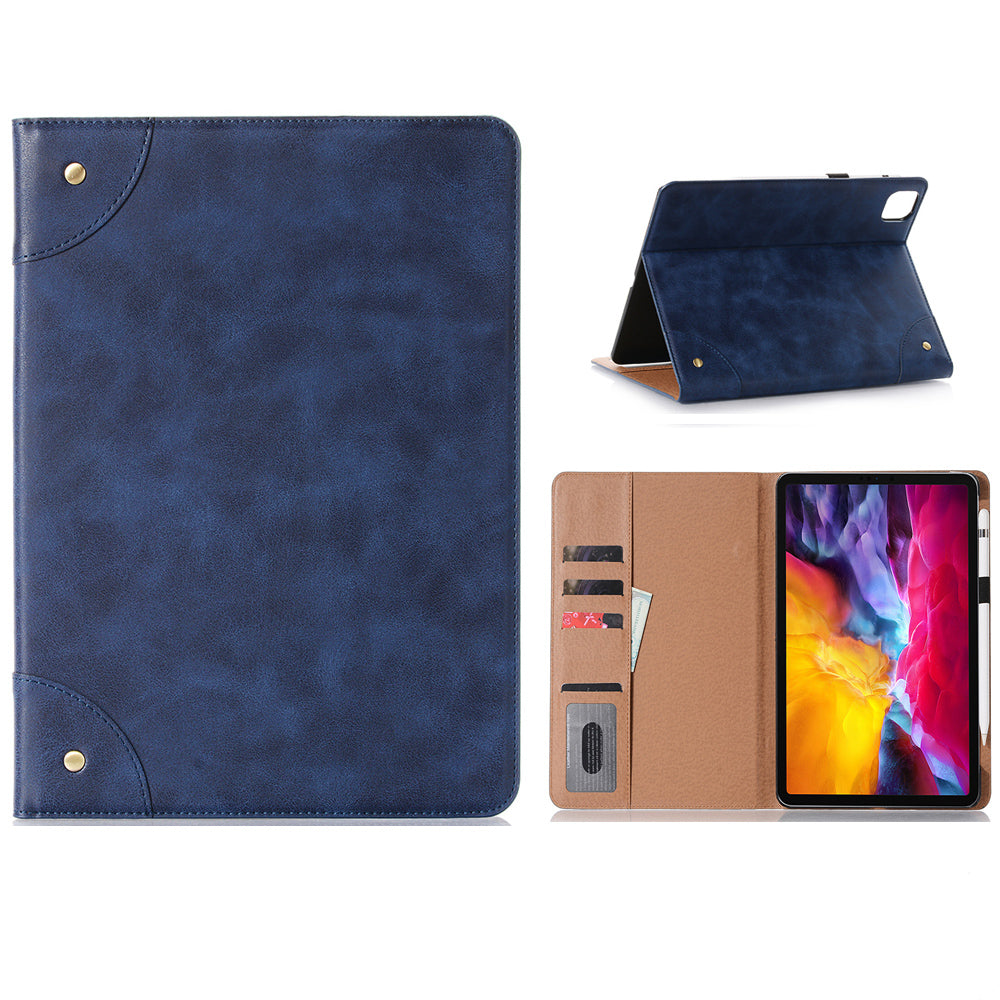 Retro Book Pattern Wallet Leather Smart Tablet Case with Stand for iPad Pro 12.9-inch (2020)