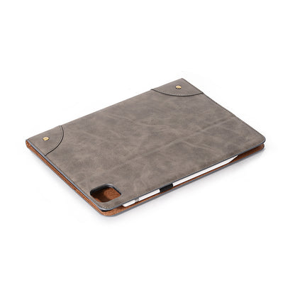 Retro Book Pattern Wallet Leather Smart Tablet Case with Stand for iPad Pro 12.9-inch (2020)