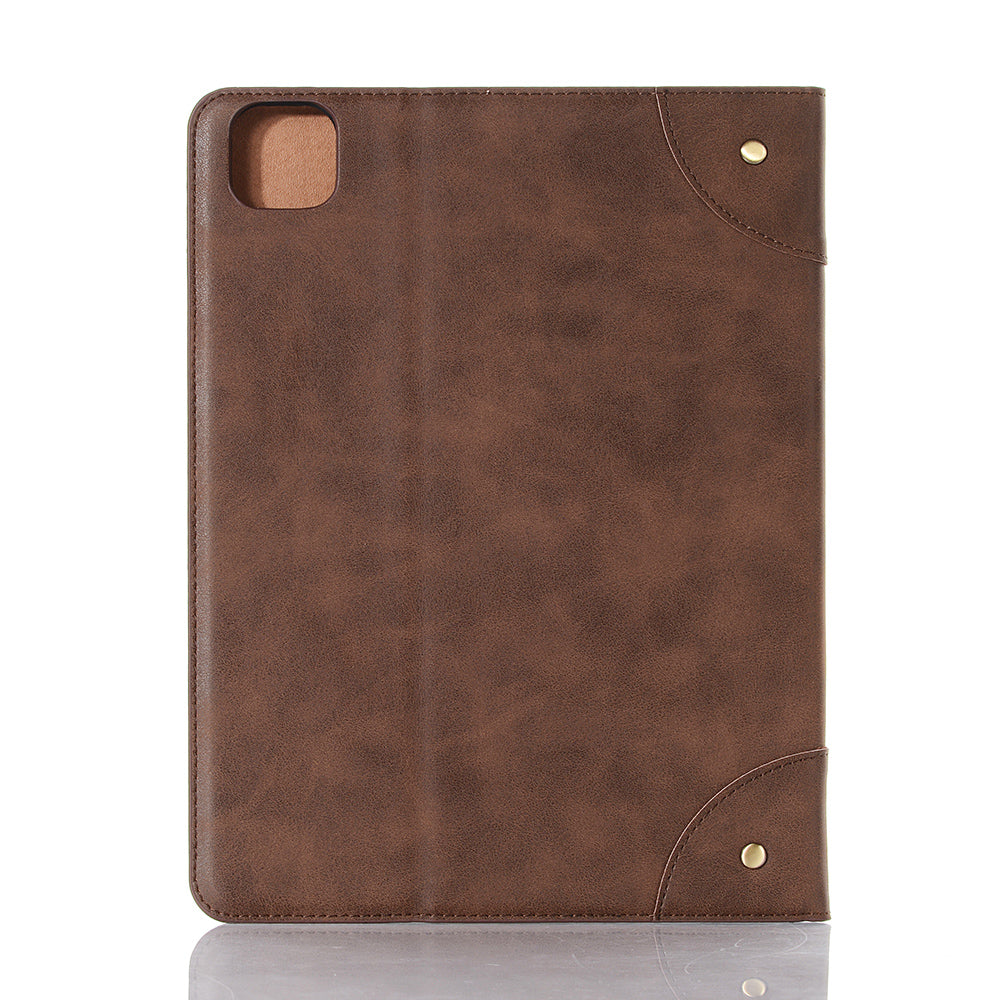 Retro Book Pattern Wallet Leather Smart Tablet Case with Stand for iPad Pro 12.9-inch (2020)