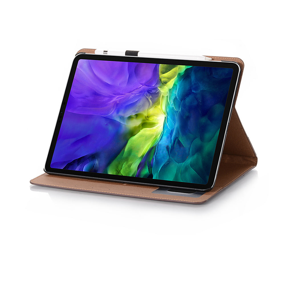 Retro Book Pattern Wallet Leather Smart Tablet Case with Stand for iPad Pro 12.9-inch (2020)