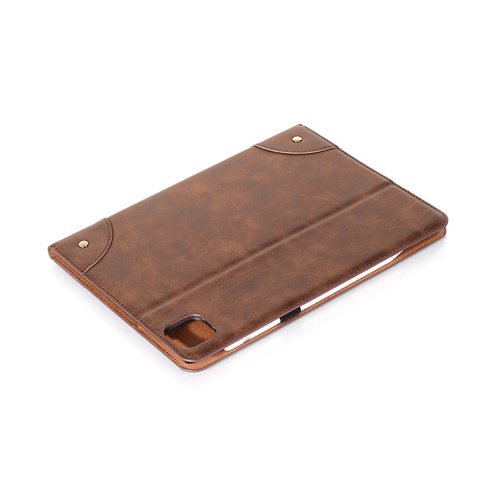 Retro Book Pattern Wallet Leather Smart Tablet Case with Stand for iPad Pro 12.9-inch (2020)
