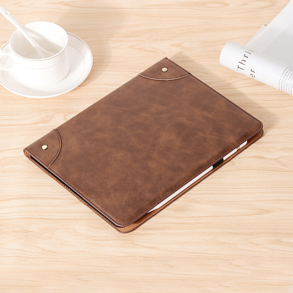 Retro Book Pattern Wallet Leather Smart Tablet Case with Stand for iPad Pro 12.9-inch (2020)