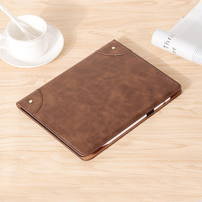 Retro Book Pattern Wallet Leather Smart Tablet Case with Stand for iPad Pro 12.9-inch (2020)
