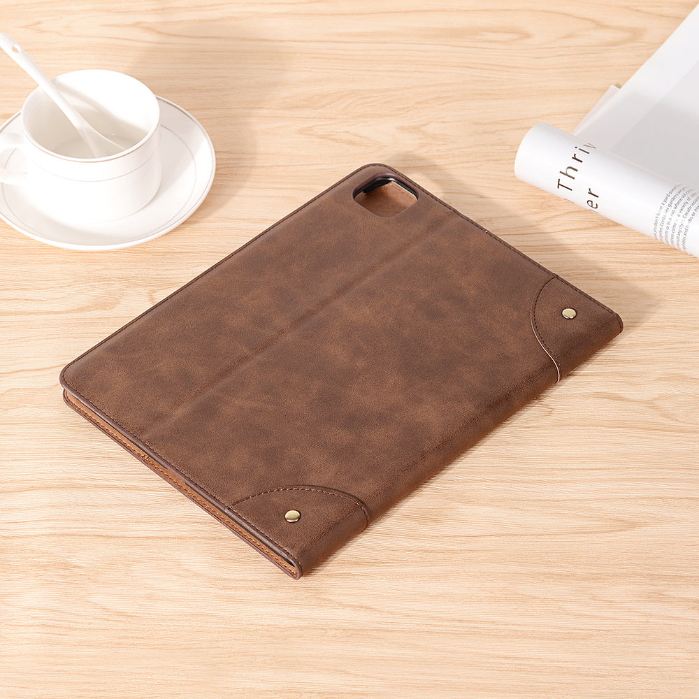 Retro Book Pattern Wallet Leather Smart Tablet Case with Stand for iPad Pro 12.9-inch (2020)