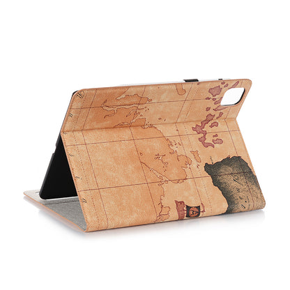 Map Pattern Auto Wake/Sleep Leather Wallet Tablet Shell for iPad Pro 12.9-inch (2020)/(2018)