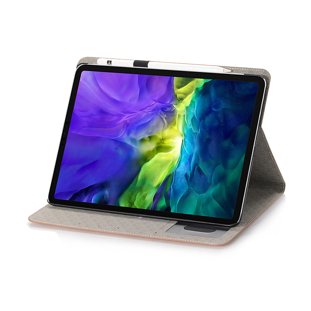 Map Pattern Auto Wake/Sleep Leather Wallet Tablet Shell for iPad Pro 12.9-inch (2020)/(2018)