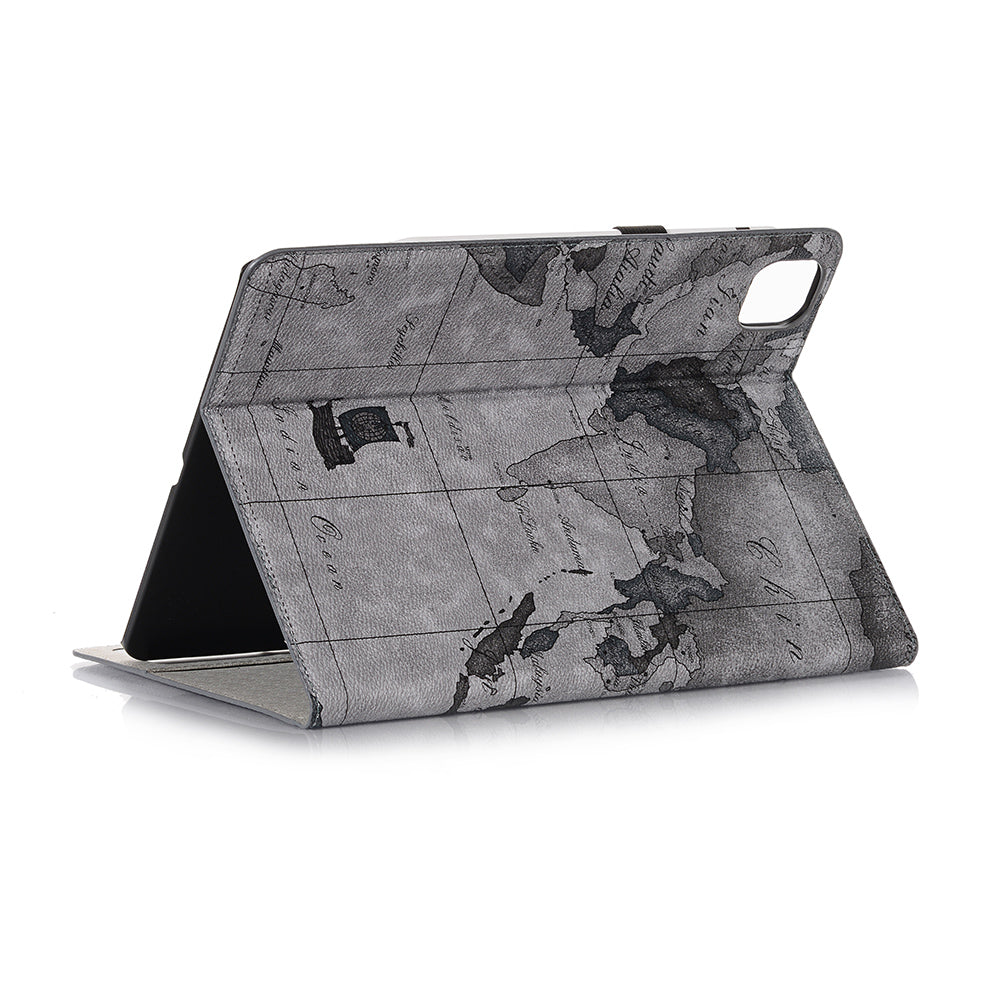 Map Pattern Auto Wake/Sleep Leather Wallet Tablet Shell for iPad Pro 12.9-inch (2020)/(2018)