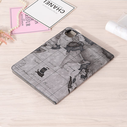 Map Pattern Auto Wake/Sleep Leather Wallet Tablet Shell for iPad Pro 12.9-inch (2020)/(2018)