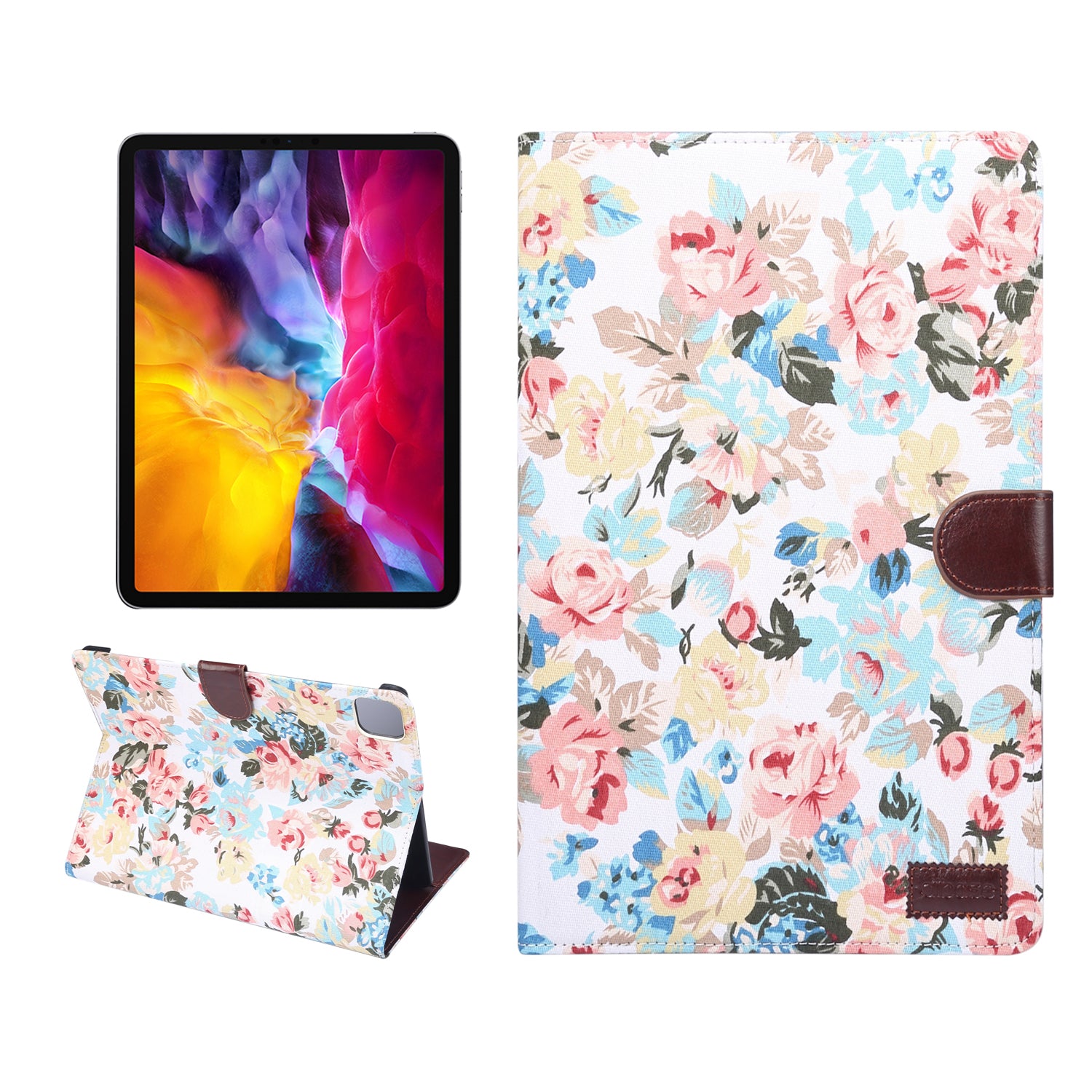 Flower Cloth Skin PU Leather Case for iPad Pro 11-inch (2020) (2018)