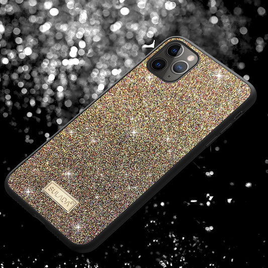 SULADA Dazzling Glittery Surface Leather Coated TPU Case for iPhone 11 Pro 5.8 inch