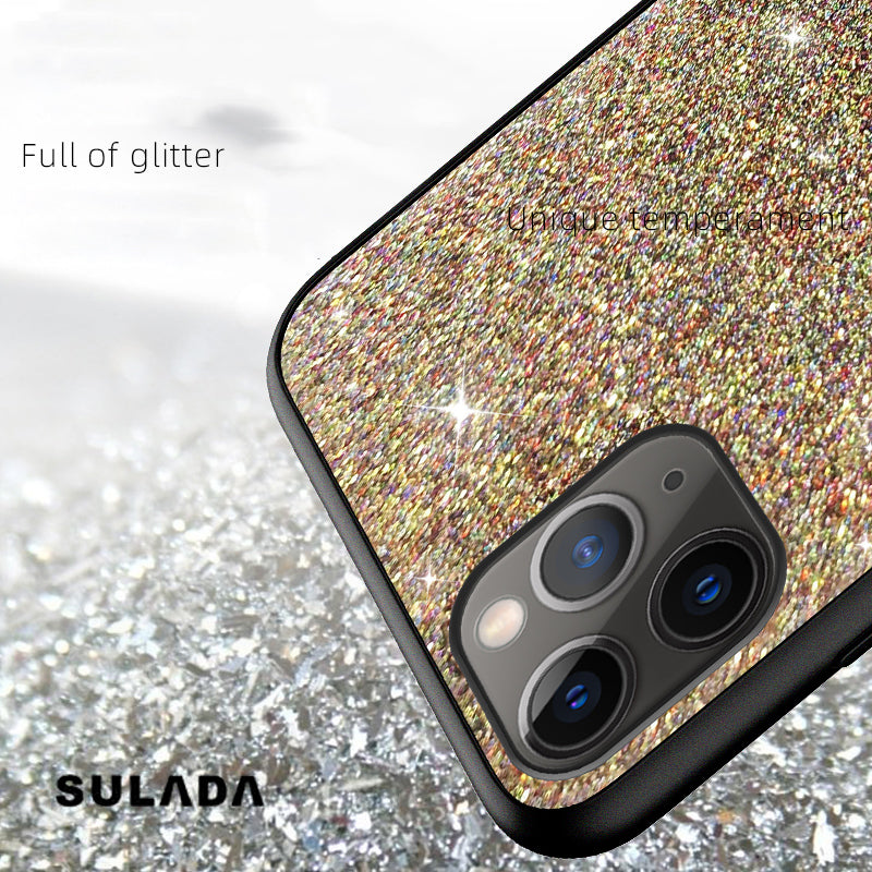 SULADA Dazzling Glittery Surface Leather Coated TPU Case for iPhone 11 Pro 5.8 inch