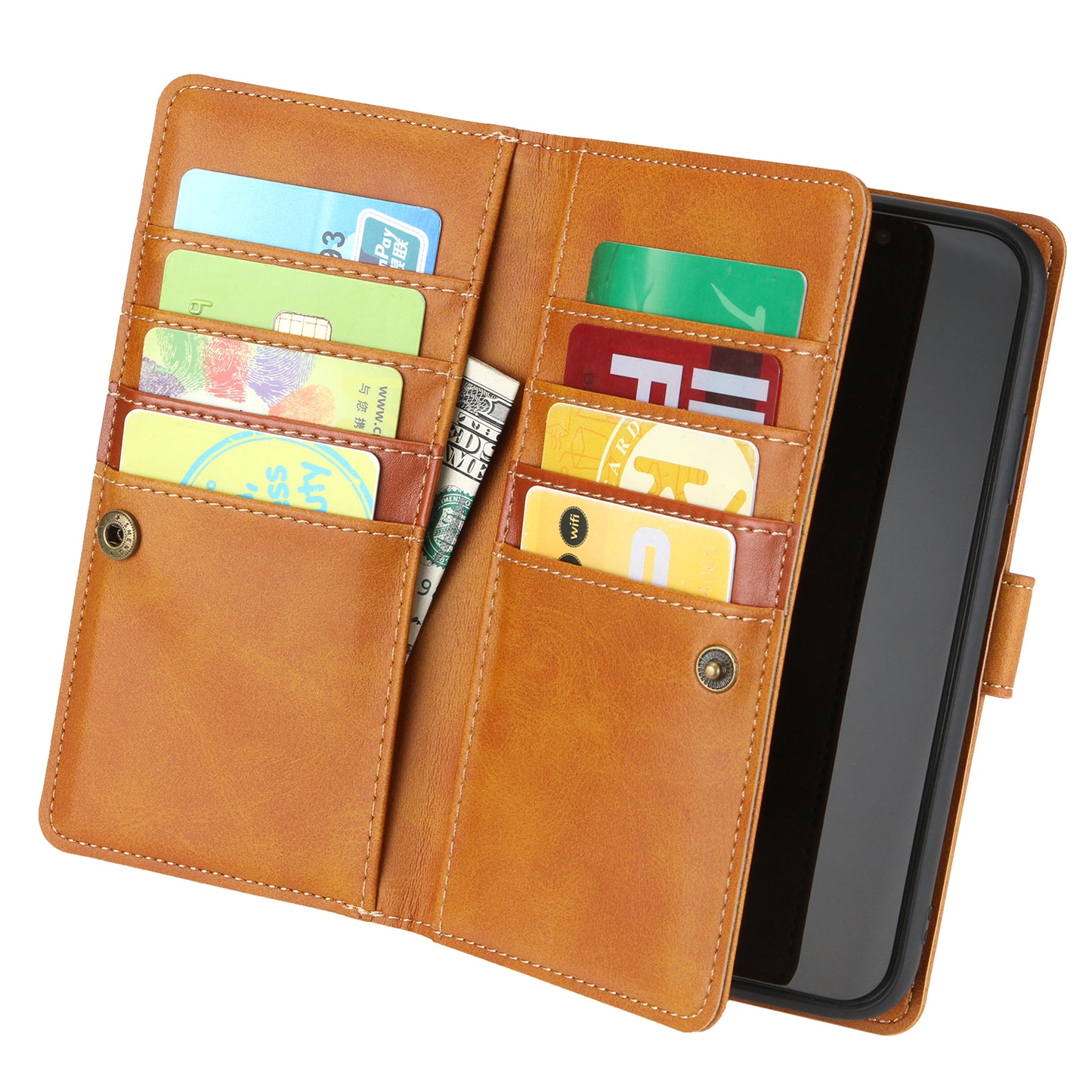 Multiple Card Slots Split Leather Phone Cover Case for iPhone 11 Pro 5.8-inch