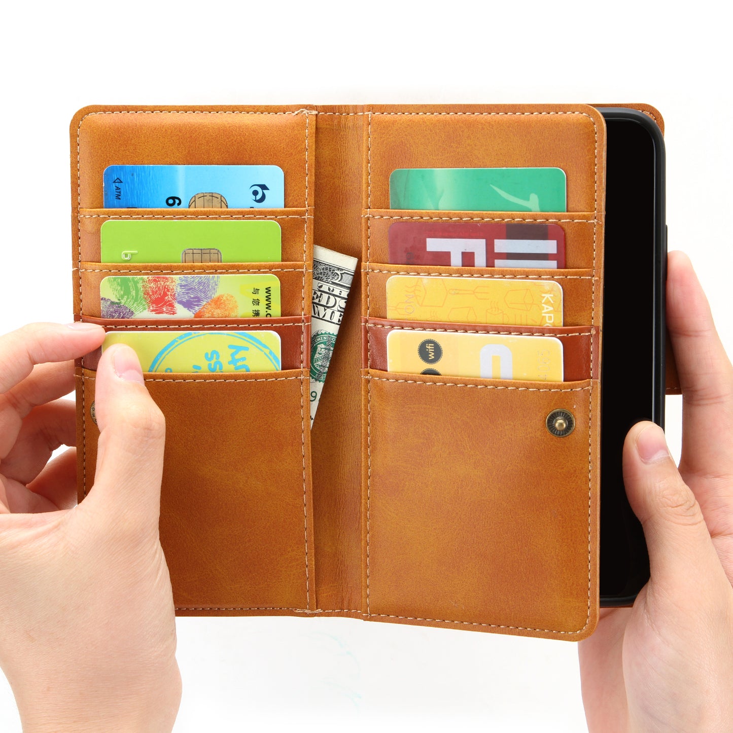 Multiple Card Slots Split Leather Phone Cover Case for iPhone 11 Pro 5.8-inch