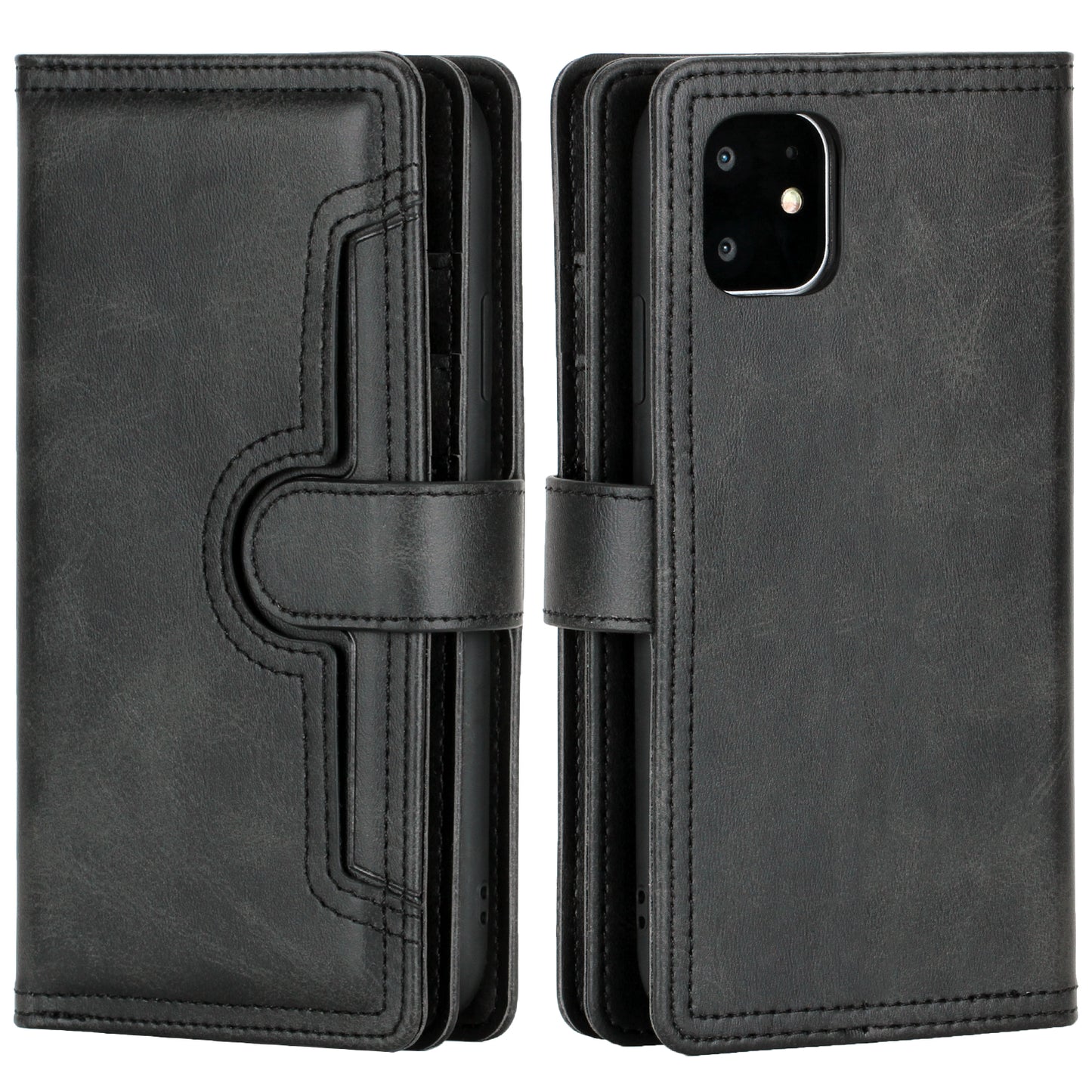 Multiple Card Slots Split Leather Phone Cover Case for iPhone 11 6.1-inch