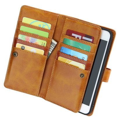 Shockproof Split Leather Phone Cover Cellphone Protection Case With Multiple Card Slots for iPhone 8 / 7 / SE (2022)/SE (2020)