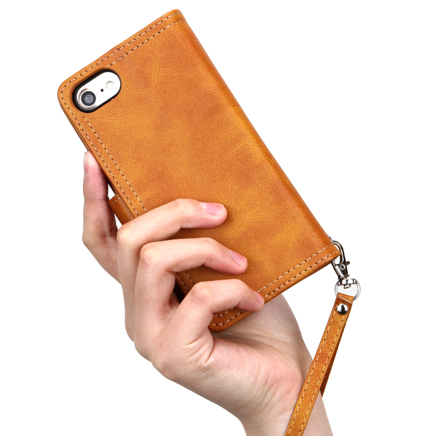 Shockproof Split Leather Phone Cover Cellphone Protection Case With Multiple Card Slots for iPhone 8 / 7 / SE (2022)/SE (2020)