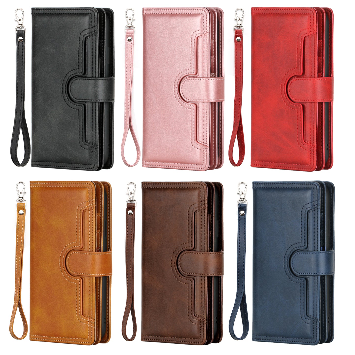 Shockproof Split Leather Phone Cover Cellphone Protection Case With Multiple Card Slots for iPhone 8 / 7 / SE (2022)/SE (2020)