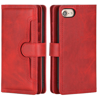 Shockproof Split Leather Phone Cover Cellphone Protection Case With Multiple Card Slots for iPhone 8 / 7 / SE (2022)/SE (2020)